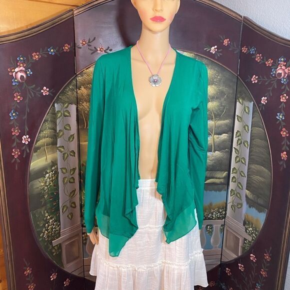 THE LIMITED Green Lightweight Waterfall Cardigan Sweater size XS EUC - Picture 1 of 1